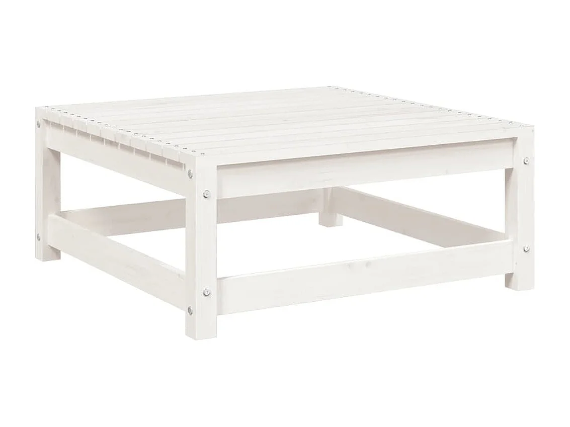 Salon de jardin 9 pcs blanc bois de pin massif