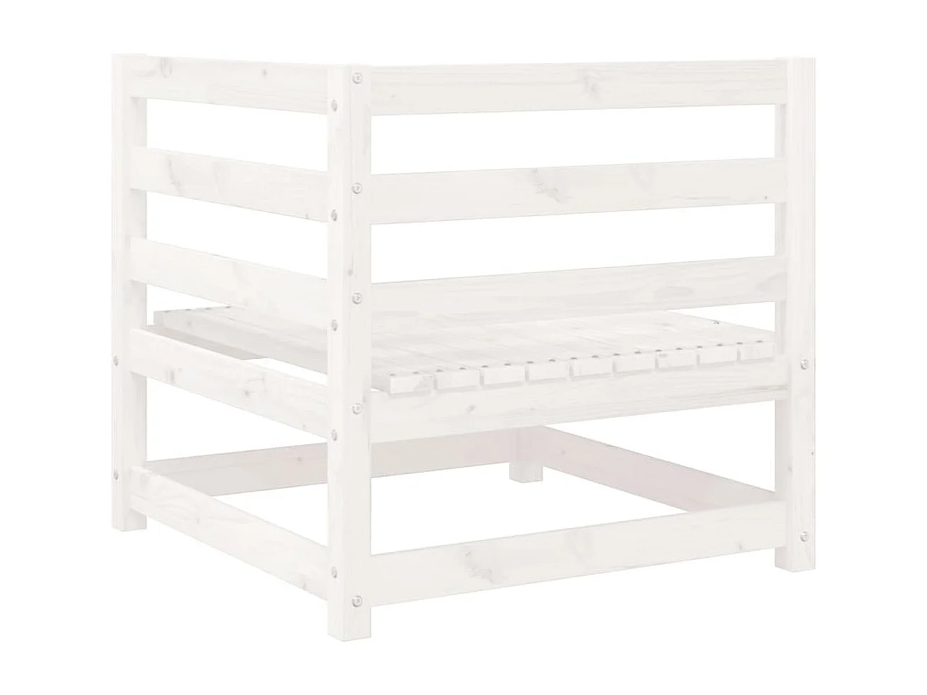 Salon de jardin 9 pcs blanc bois de pin massif