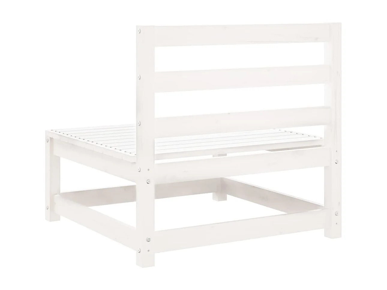 Salon de jardin 9 pcs blanc bois de pin massif