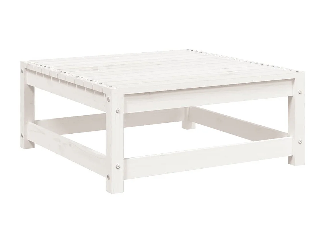 Salon de jardin 9 pcs blanc bois de pin massif