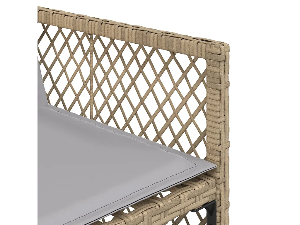 13-delige Tuinset met kussens poly rattan beige
