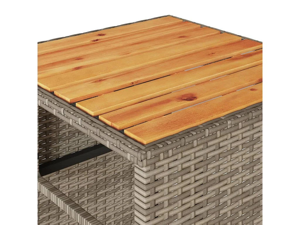 Set da Bistrò 3 pz con Cuscini Grigio in Polyrattan