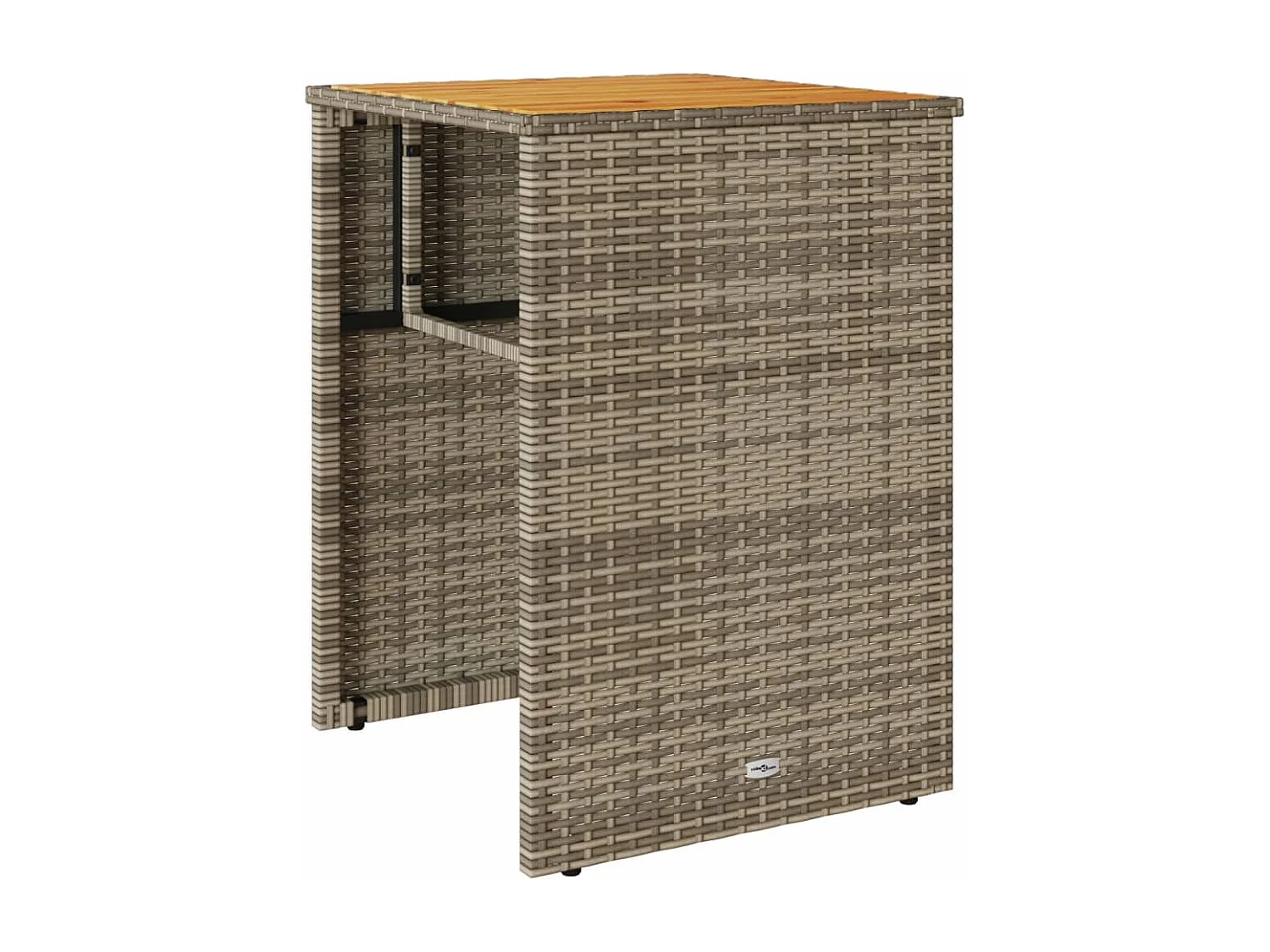 Ensemble de bistro 3 pcs avec coussins gris résine tressée