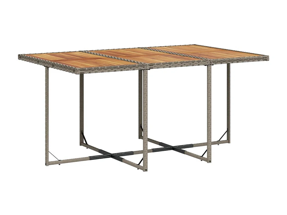 Ensemble à manger de jardin et coussins 7 pcs gris rotin