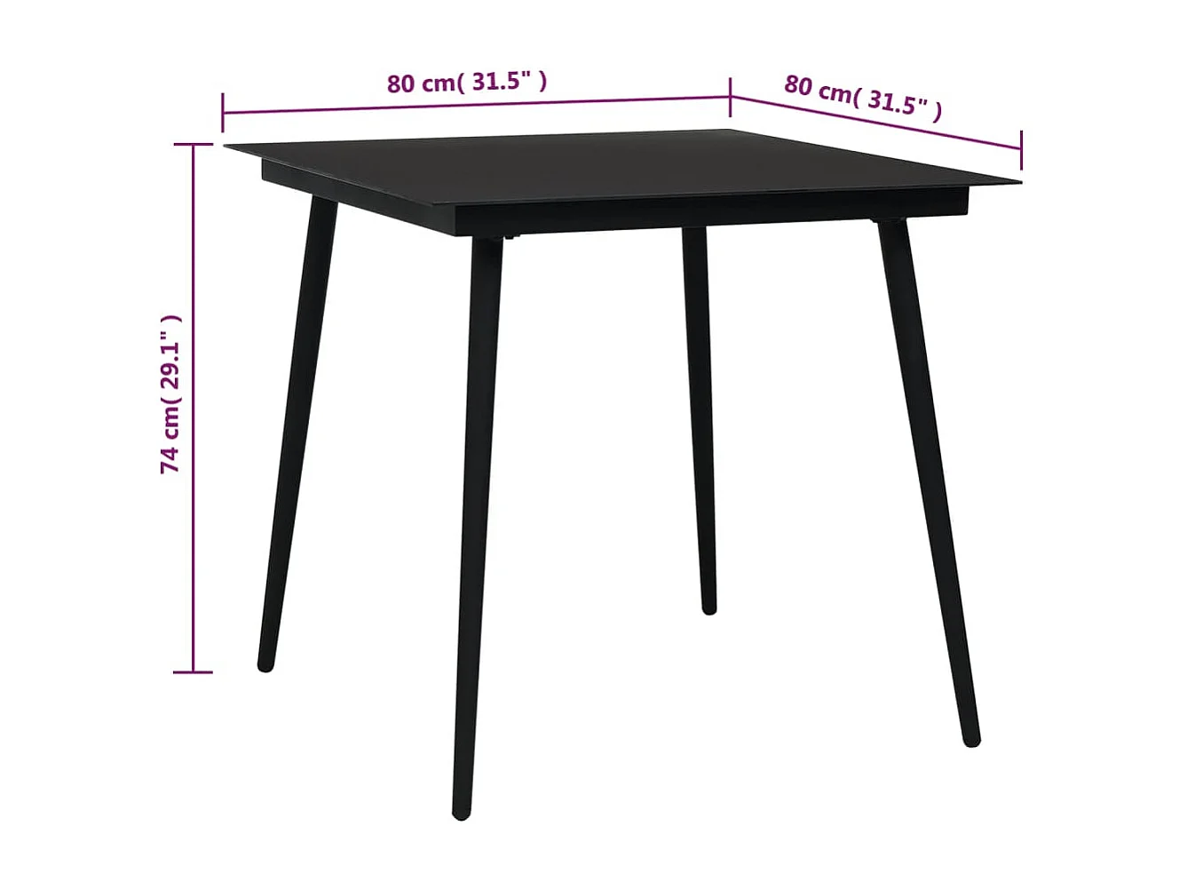 Ensemble à manger de jardin 3 pcs noir rotin PVC