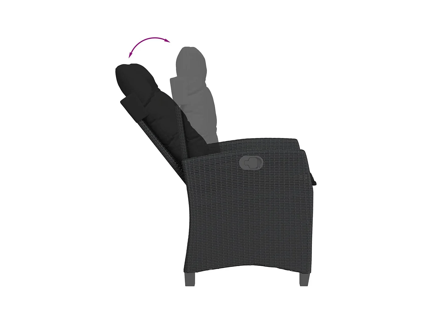 Ensemble à manger de jardin 9pcs coussins noir résine tressée