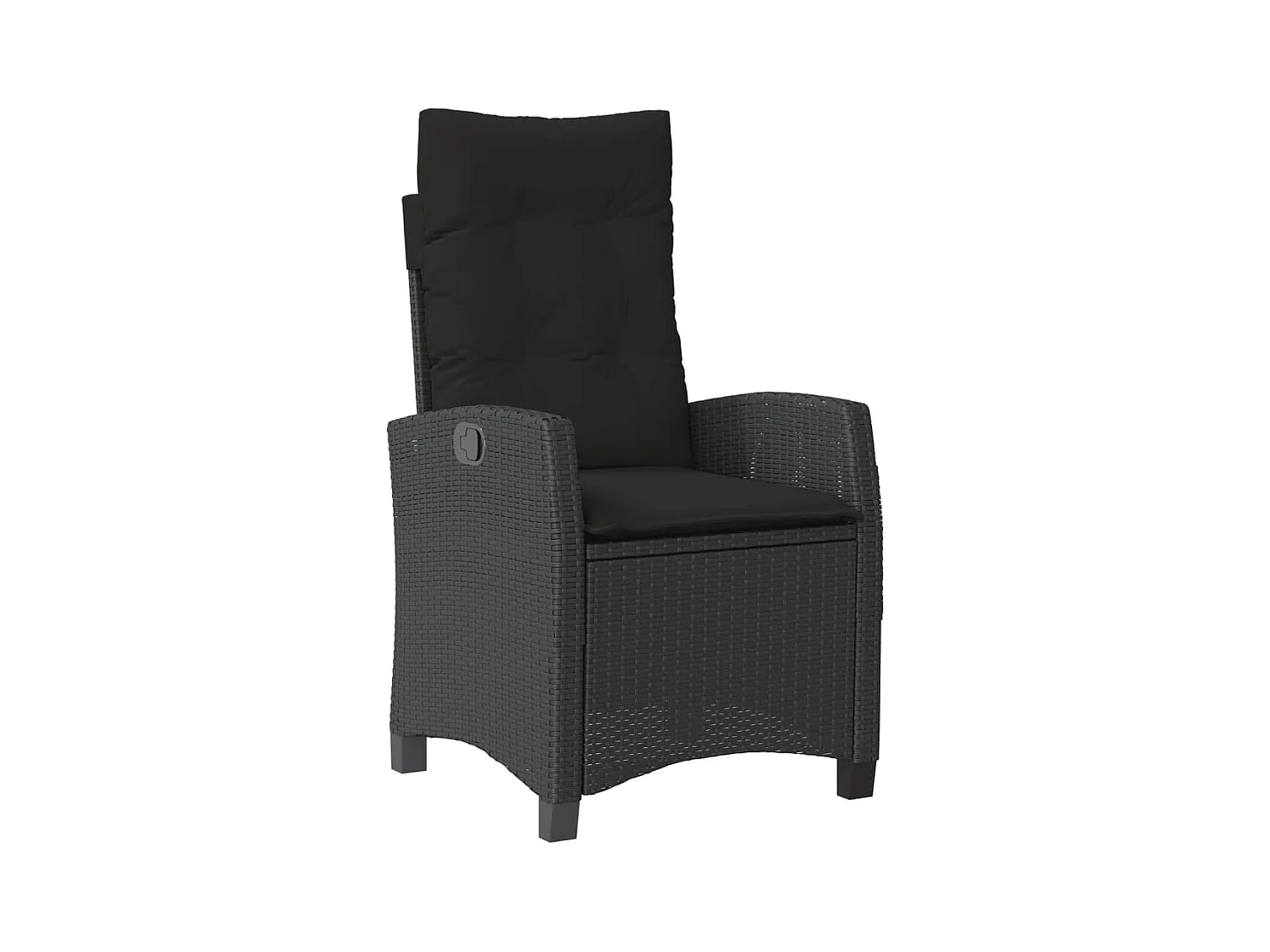 Ensemble à manger de jardin 9pcs coussins noir résine tressée