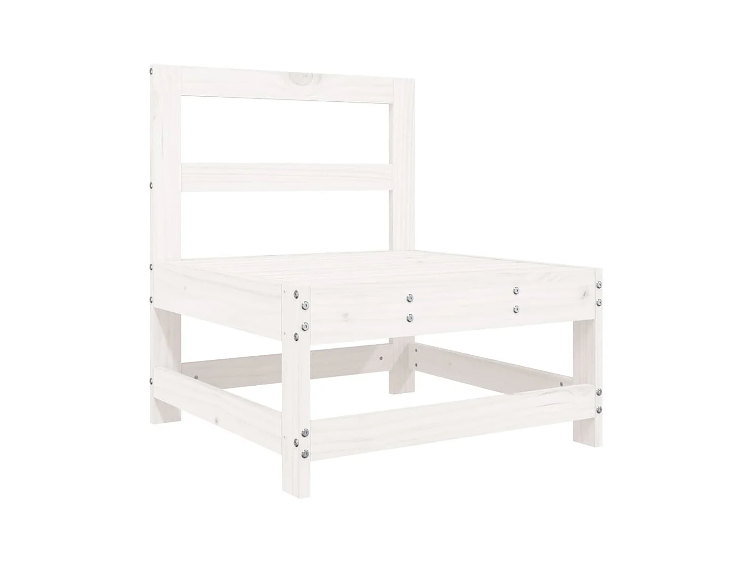 Salon de jardin 7 pcs blanc bois de pin massif