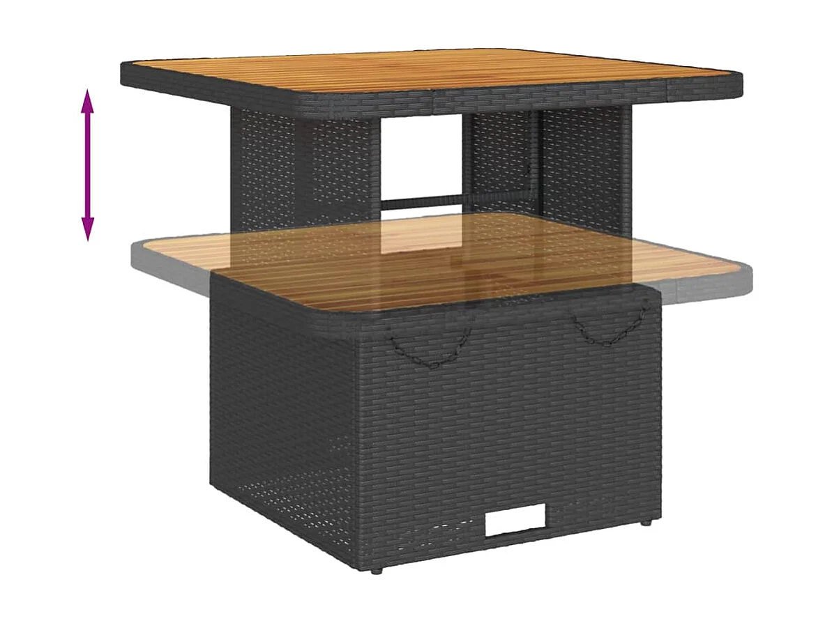 Set de muebles de jardín 5 pzas y cojines ratán sintético negro