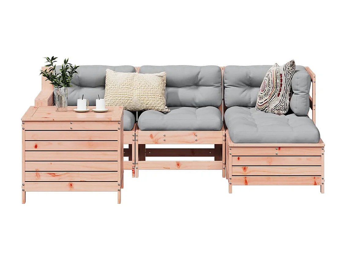 Salon de jardin 5 pcs bois massif sapin de douglas