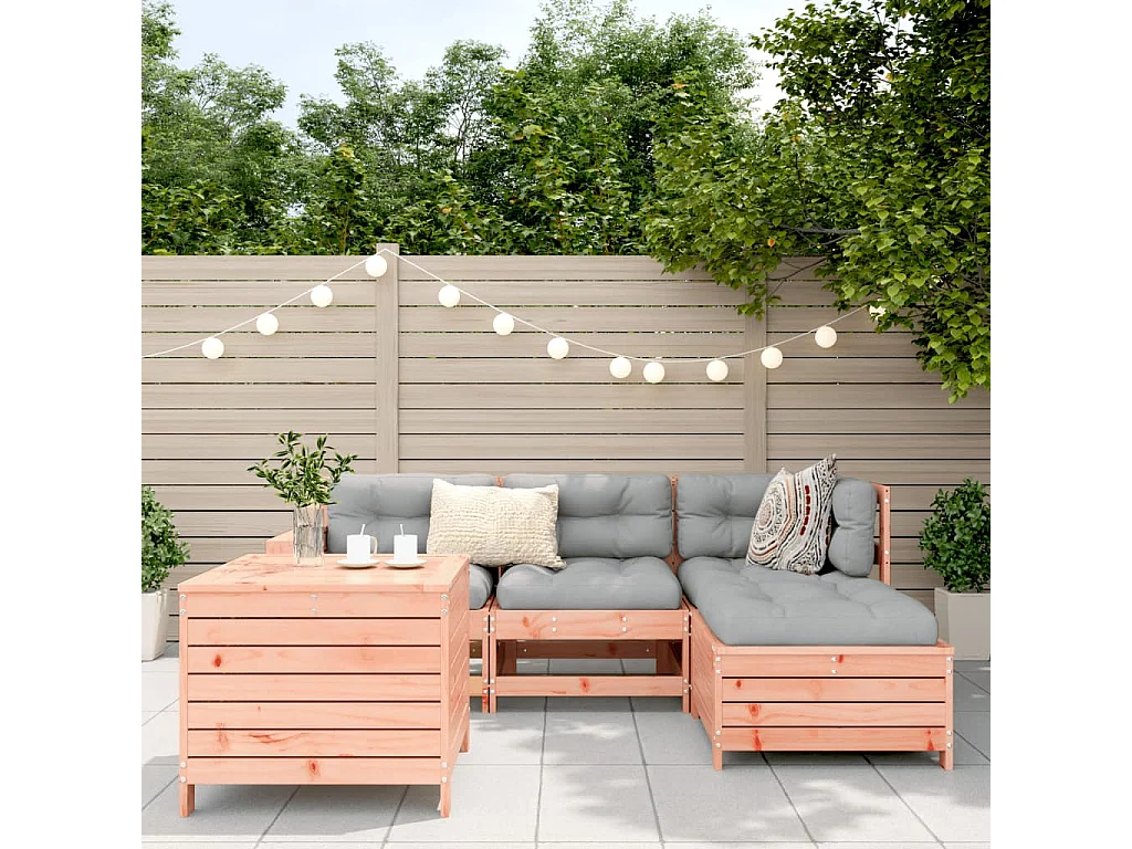 Salon de jardin 5 pcs bois massif sapin de douglas