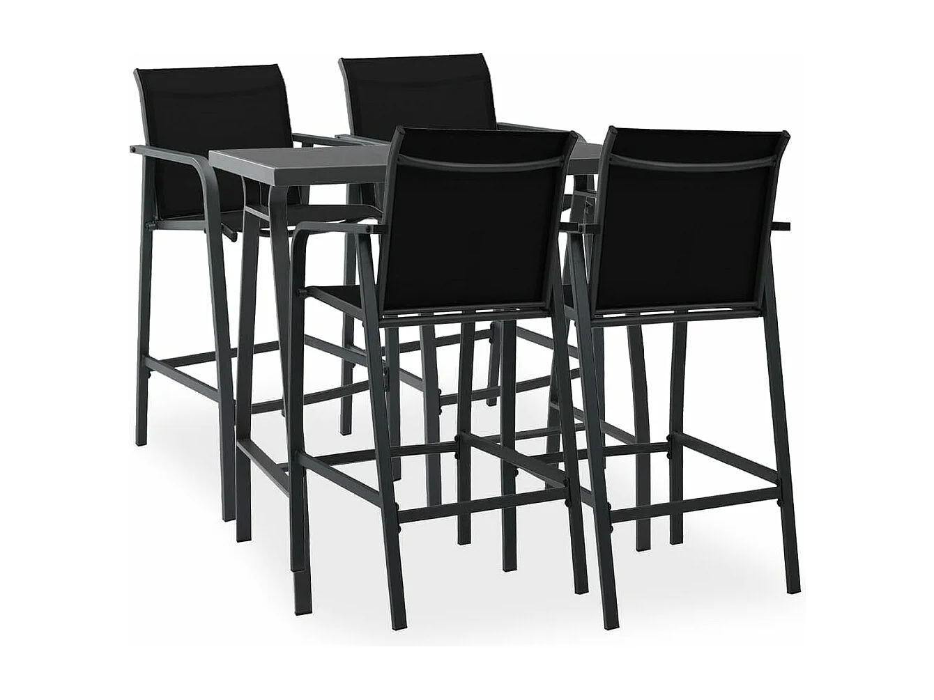 Ensemble de bar de jardin 5 pcs Noir
