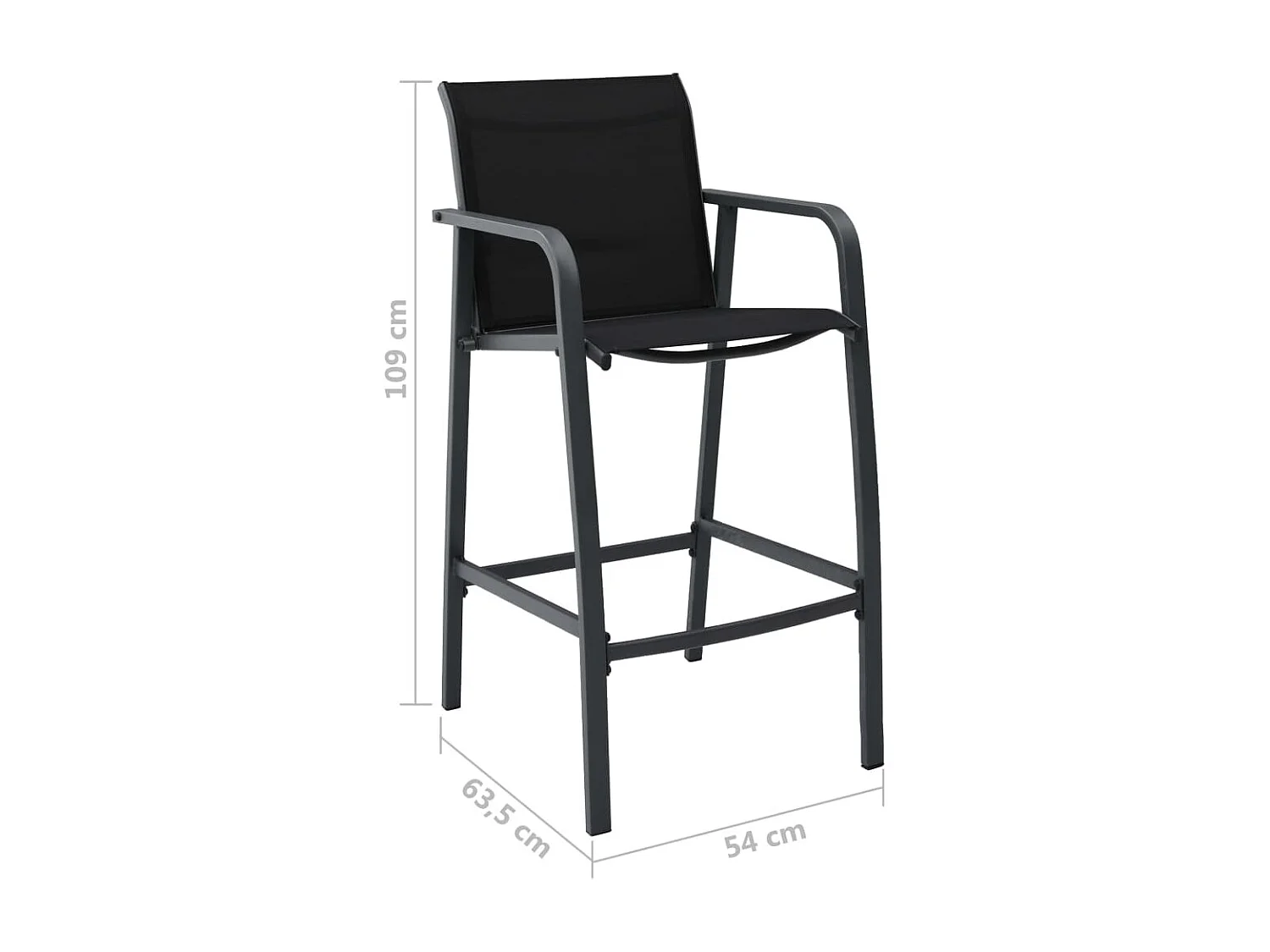 Ensemble de bar de jardin 5 pcs Noir