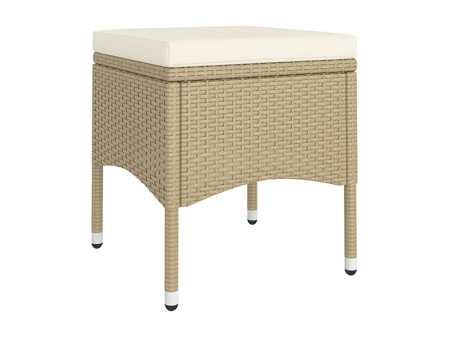 5-tlg. Garten-Bistro-Set Poly Rattan und Hartglas Beige