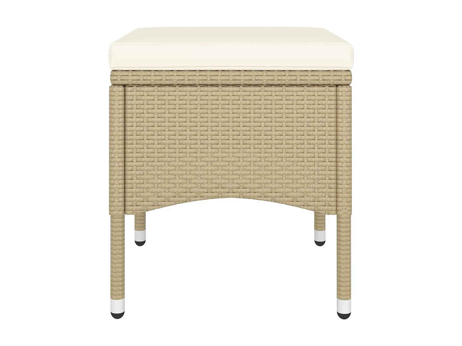5-tlg. Garten-Bistro-Set Poly Rattan und Hartglas Beige