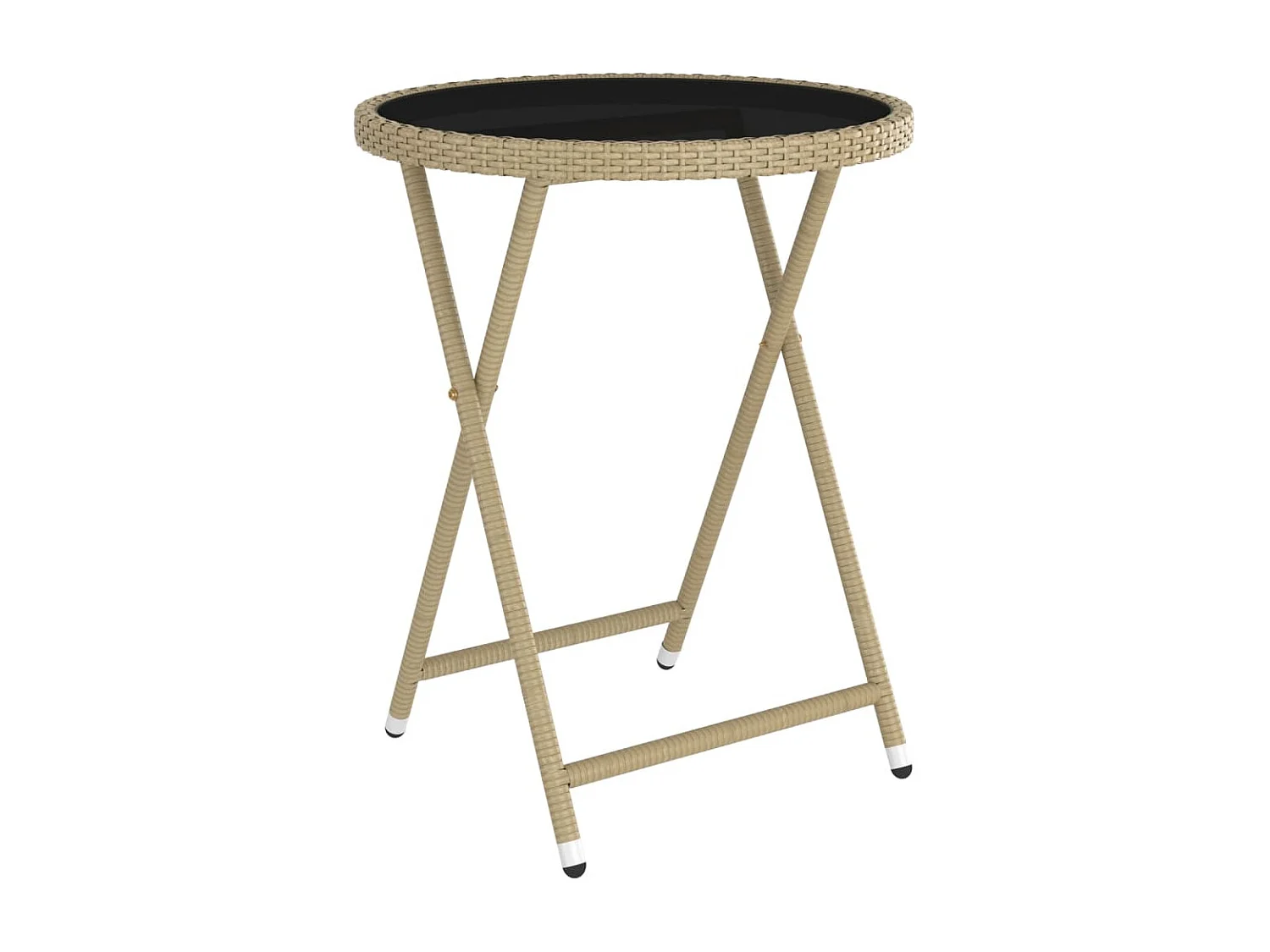 5-tlg. Garten-Bistro-Set Poly Rattan und Hartglas Beige