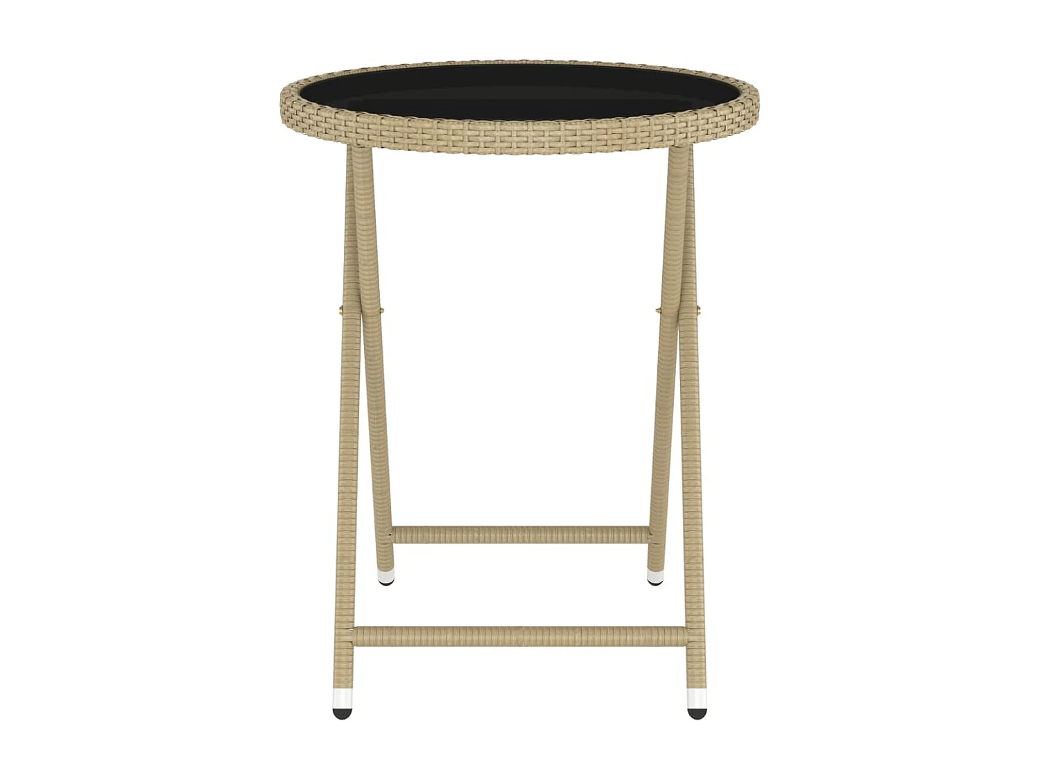 5-tlg. Garten-Bistro-Set Poly Rattan und Hartglas Beige