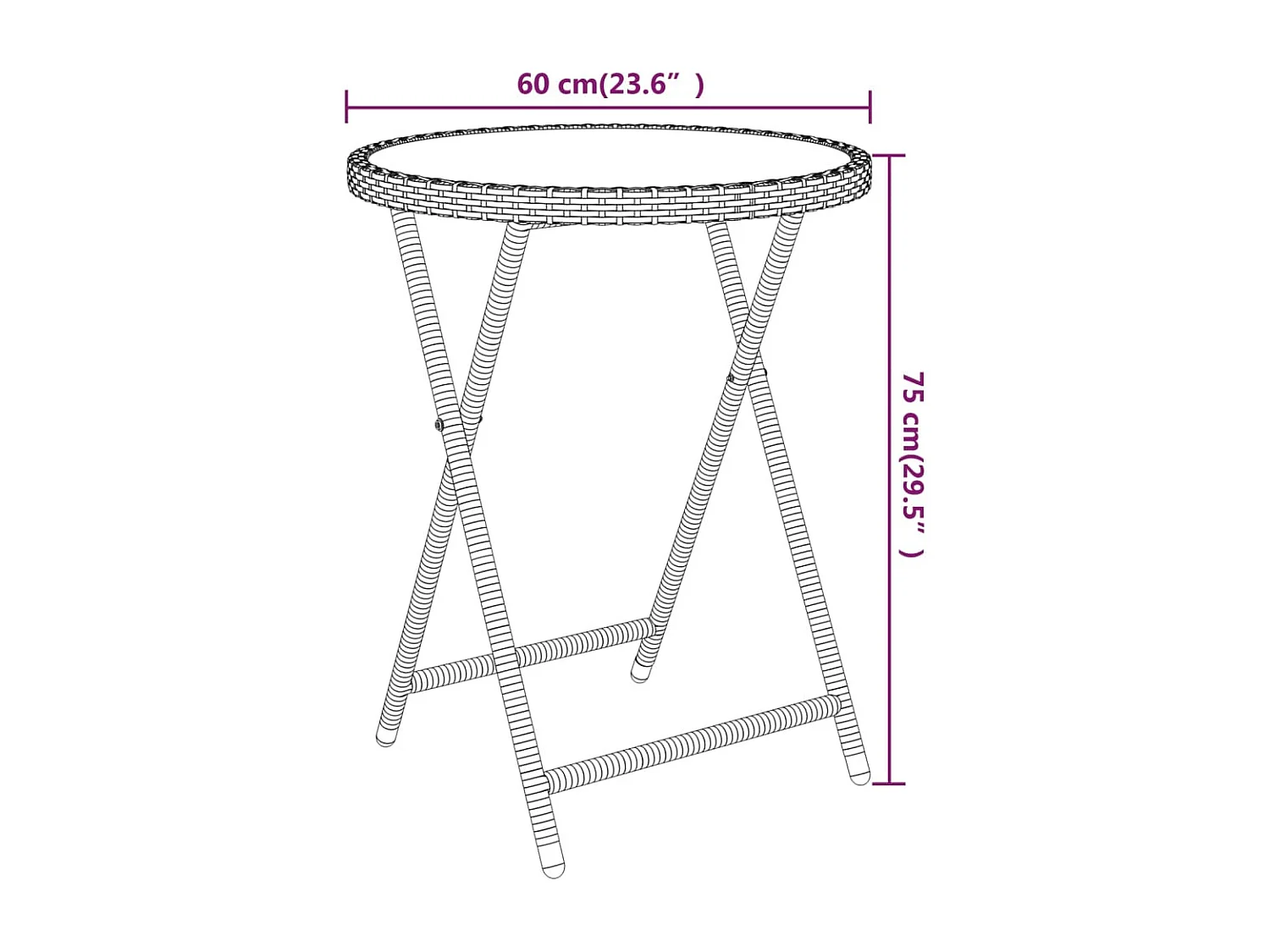 5-tlg. Garten-Bistro-Set Poly Rattan und Hartglas Beige