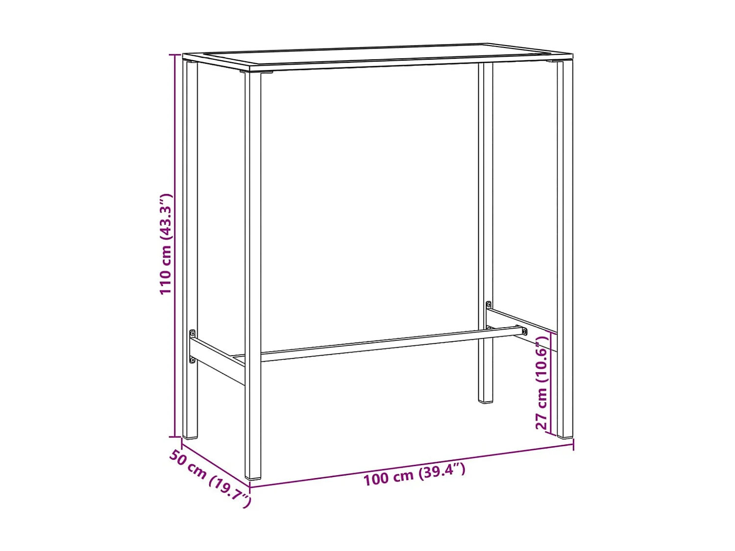 Ensemble de bar de jardin 5 pcs noir acier enduit de poudre