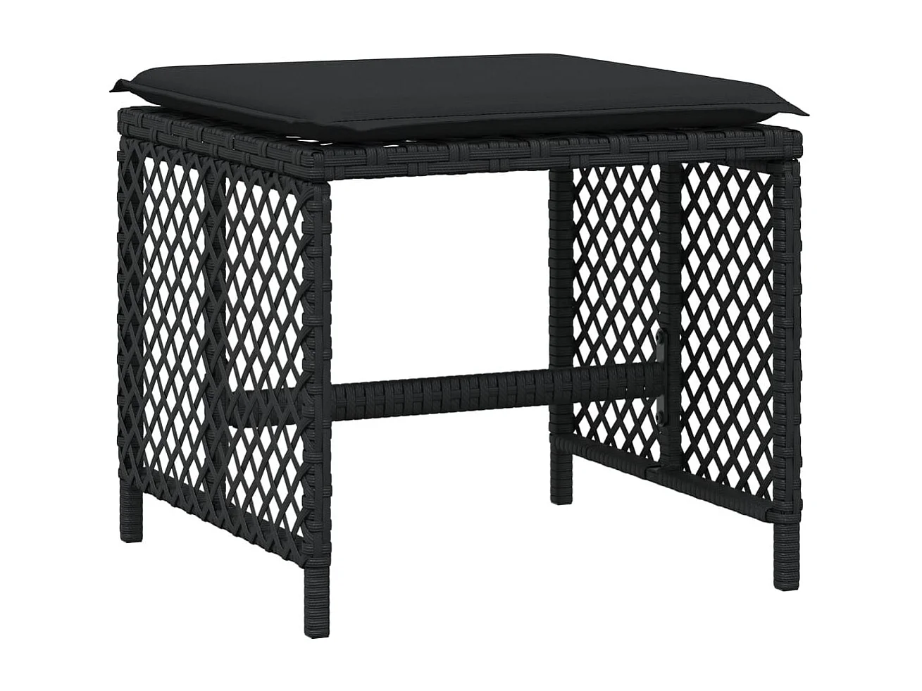 Ensemble à manger de jardin 9pcs coussins noir résine tressée