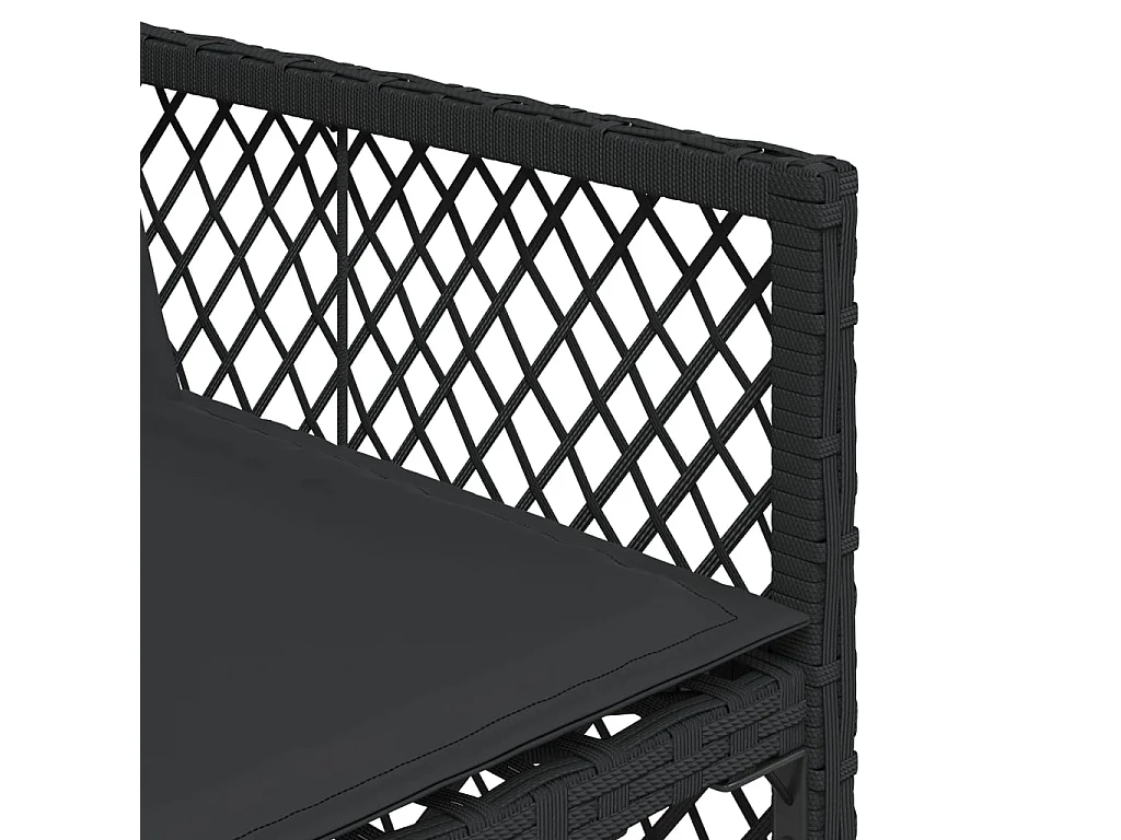 Ensemble à manger de jardin 9pcs coussins noir résine tressée