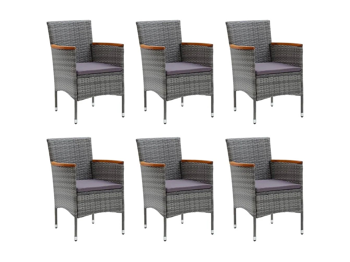 Ensemble à manger de jardin 7 pcs Gris