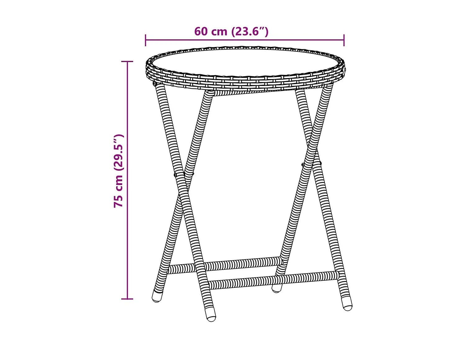 Ensemble de bistro avec coussins 3 pcs beige rotin et verre
