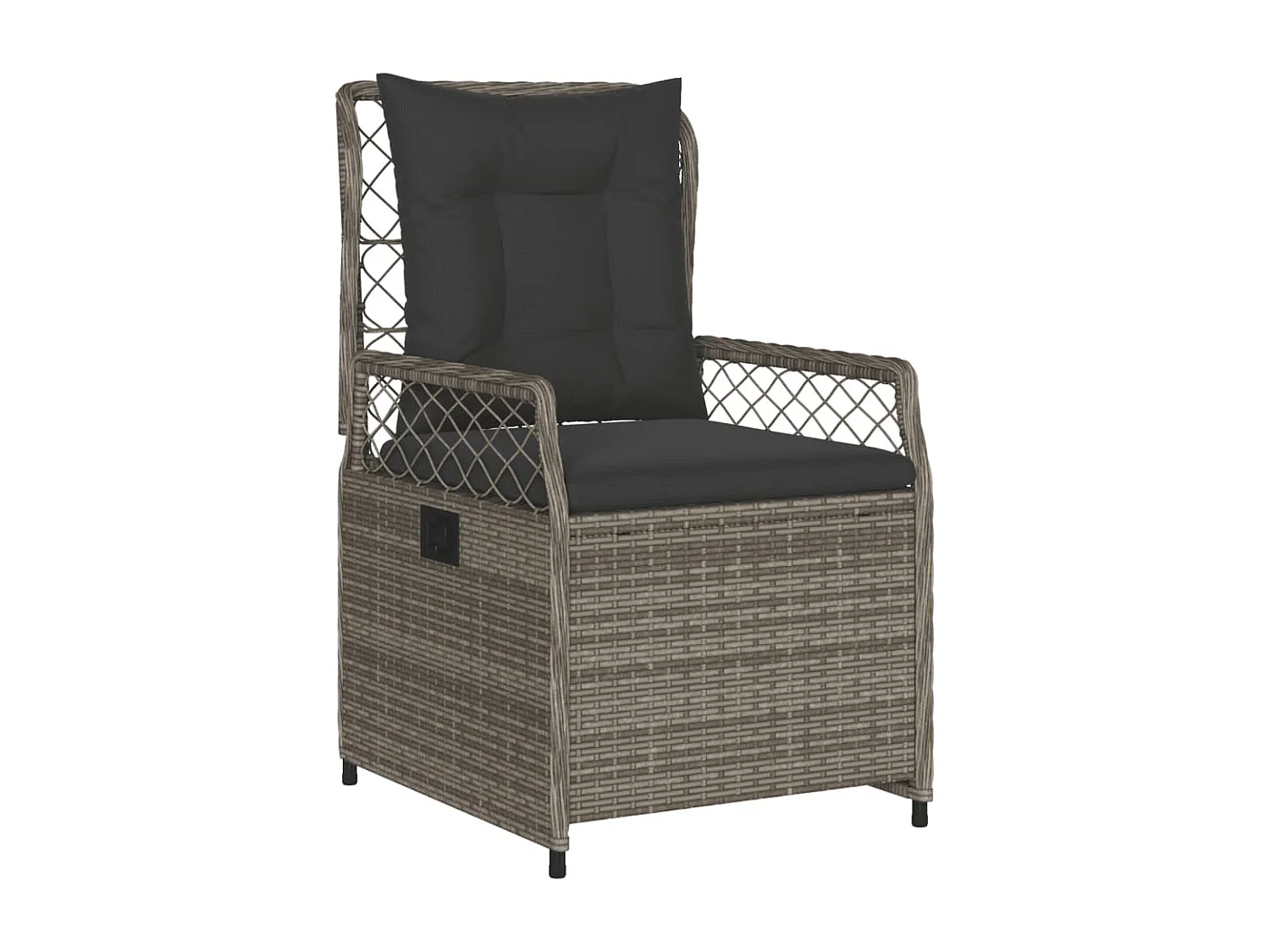 Ensemble à manger de jardin 3 pcs coussins gris résine tressée