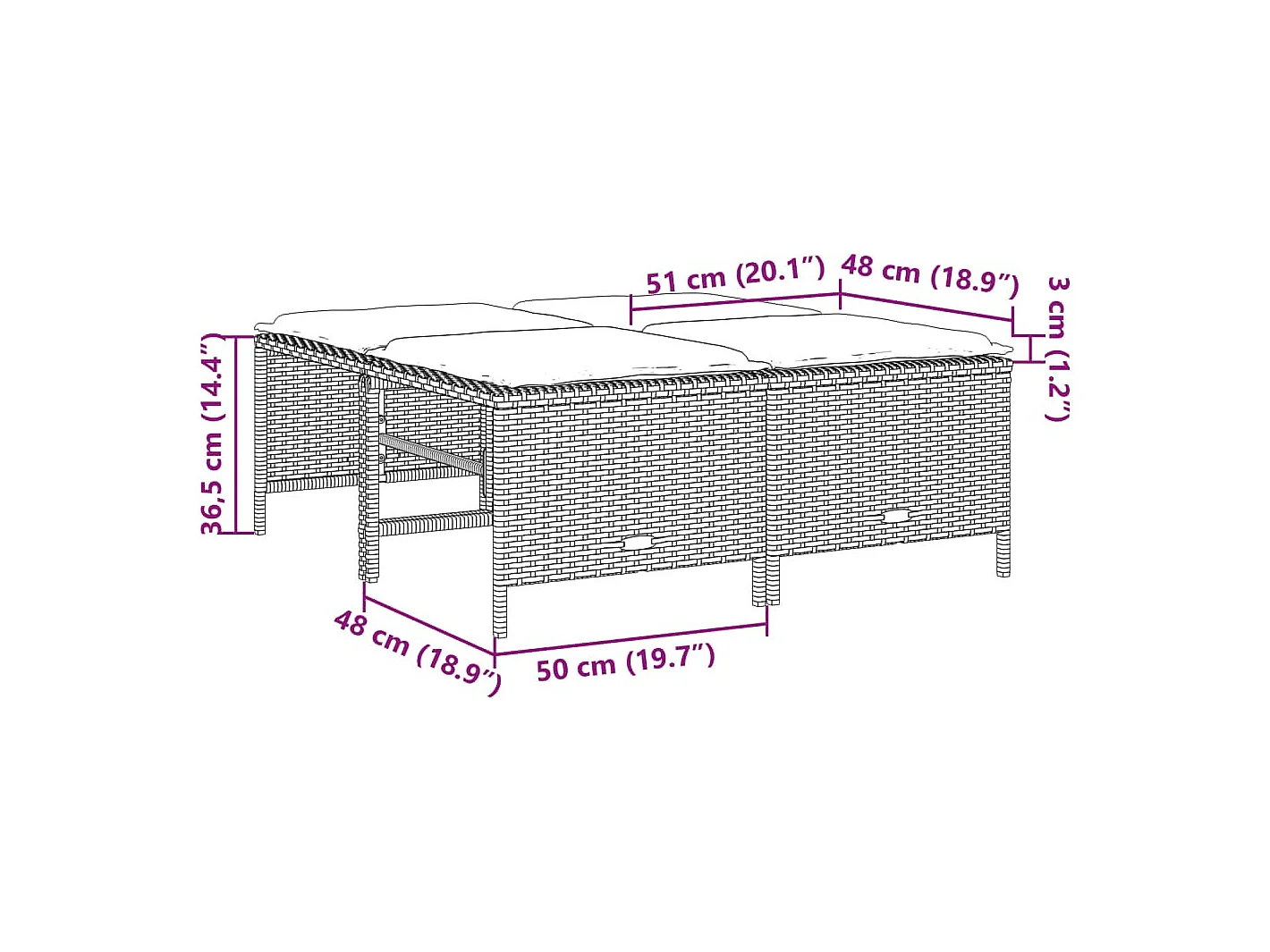 Salon de jardin avec coussins 5 pcs marron résine tressée