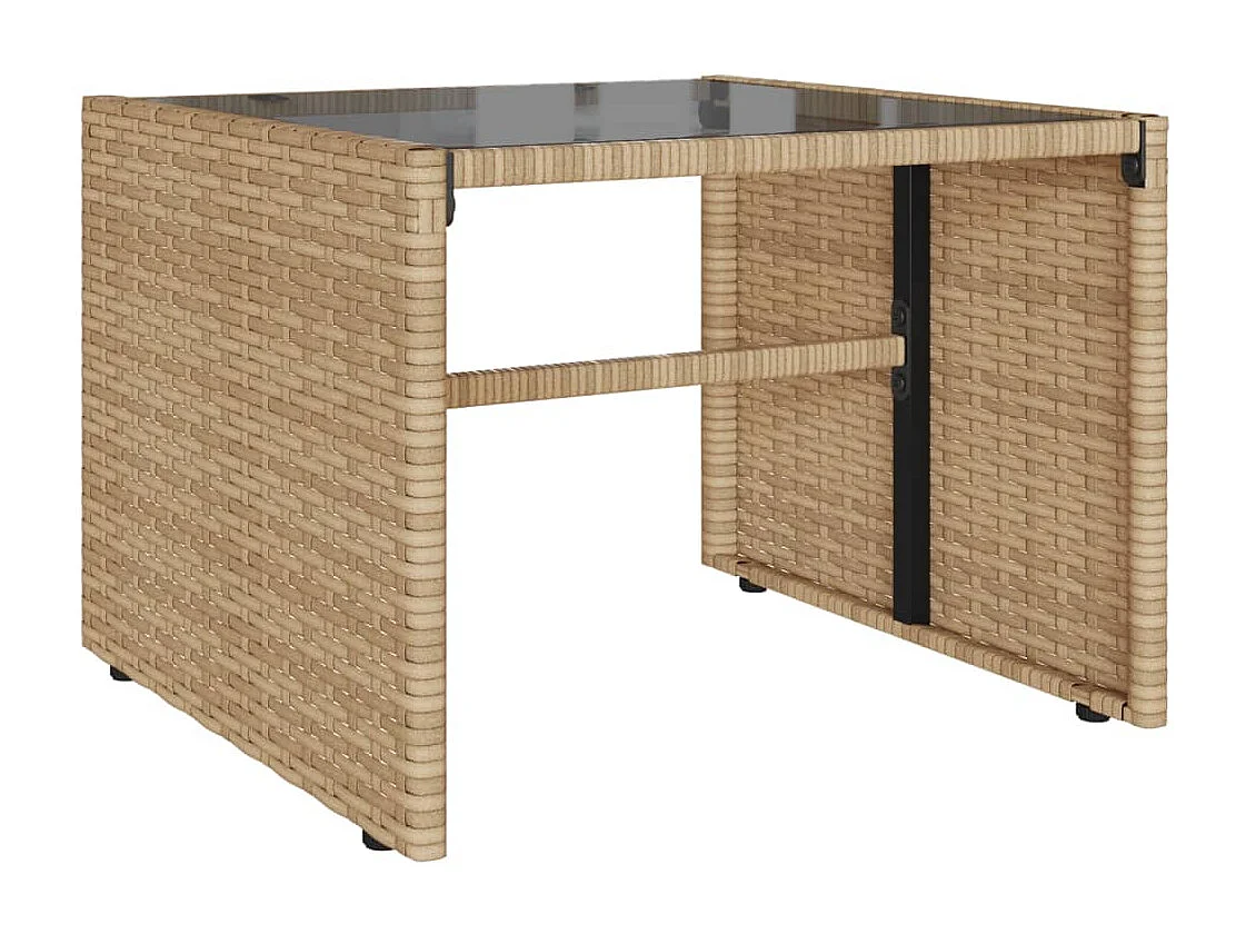 Set Divano da Giardino 4 pz con Cuscini Beige in Polyrattan
