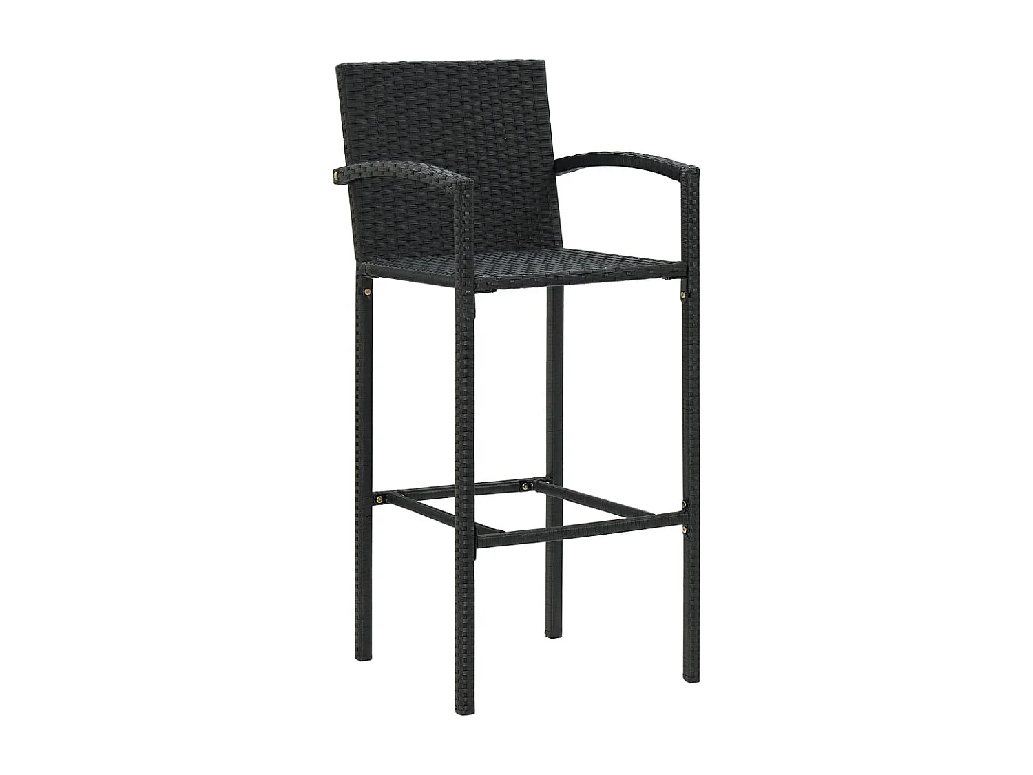 5-tlg. Gartenbar-Set Schwarz Massivholz Akazie und Poly Rattan