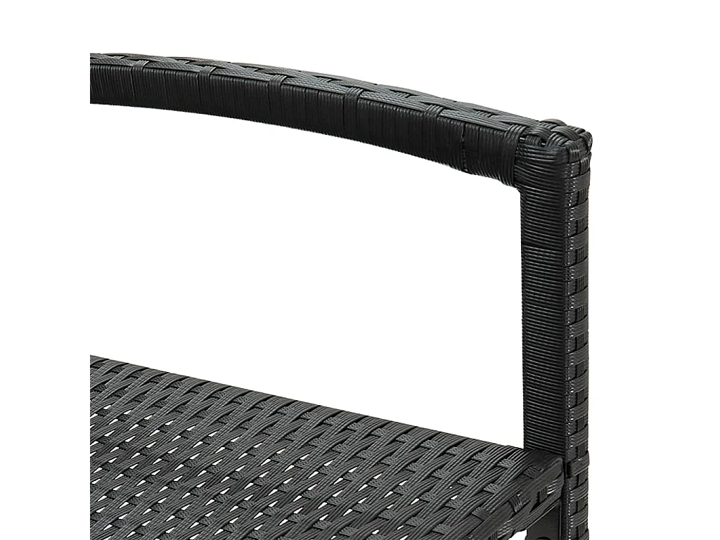 5-tlg. Gartenbar-Set Schwarz Massivholz Akazie und Poly Rattan