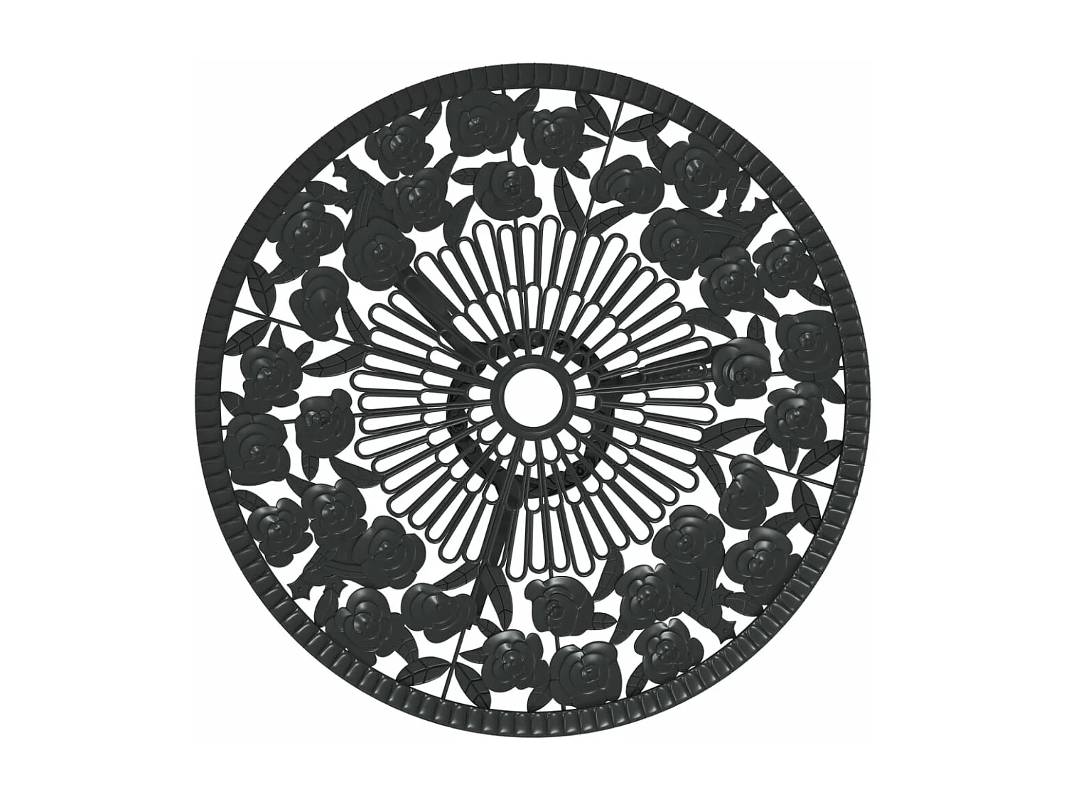 Ensemble de bistro 3 pcs Aluminium coulé Noir