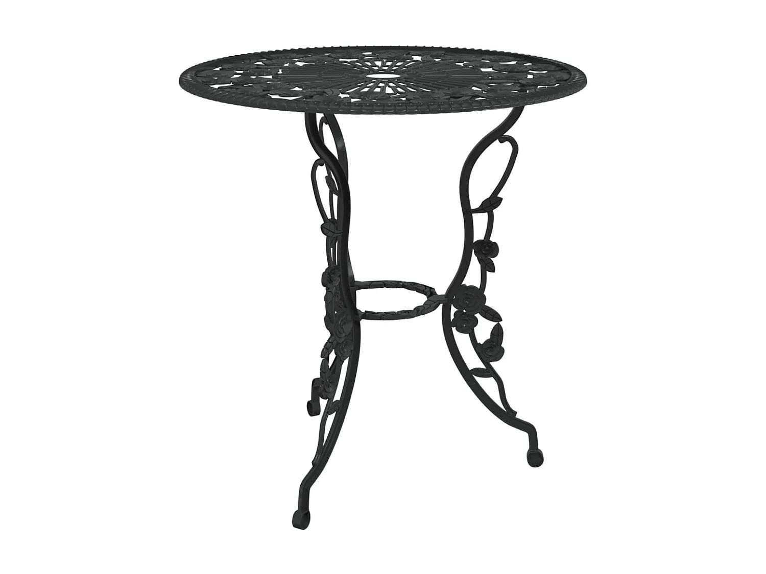 Ensemble de bistro 3 pcs Aluminium coulé Noir