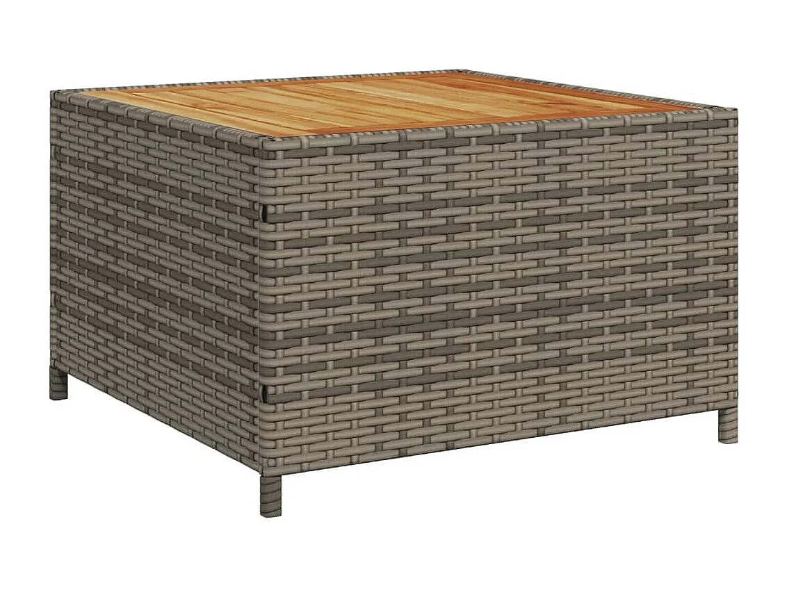 Canapé de jardin avec table et coussins en forme de L gris