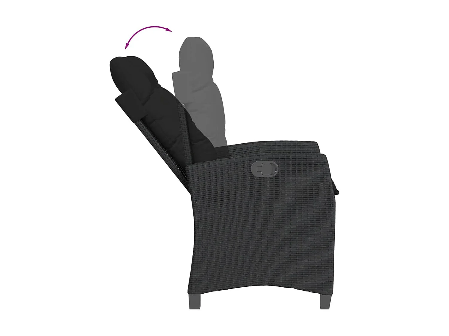 Ensemble à manger de jardin 9pcs coussins noir résine tressée