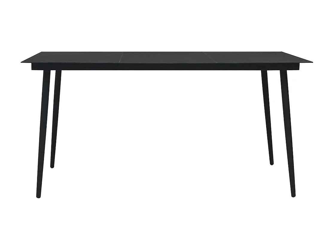 7-delige Tuinset PVC-rattan zwart