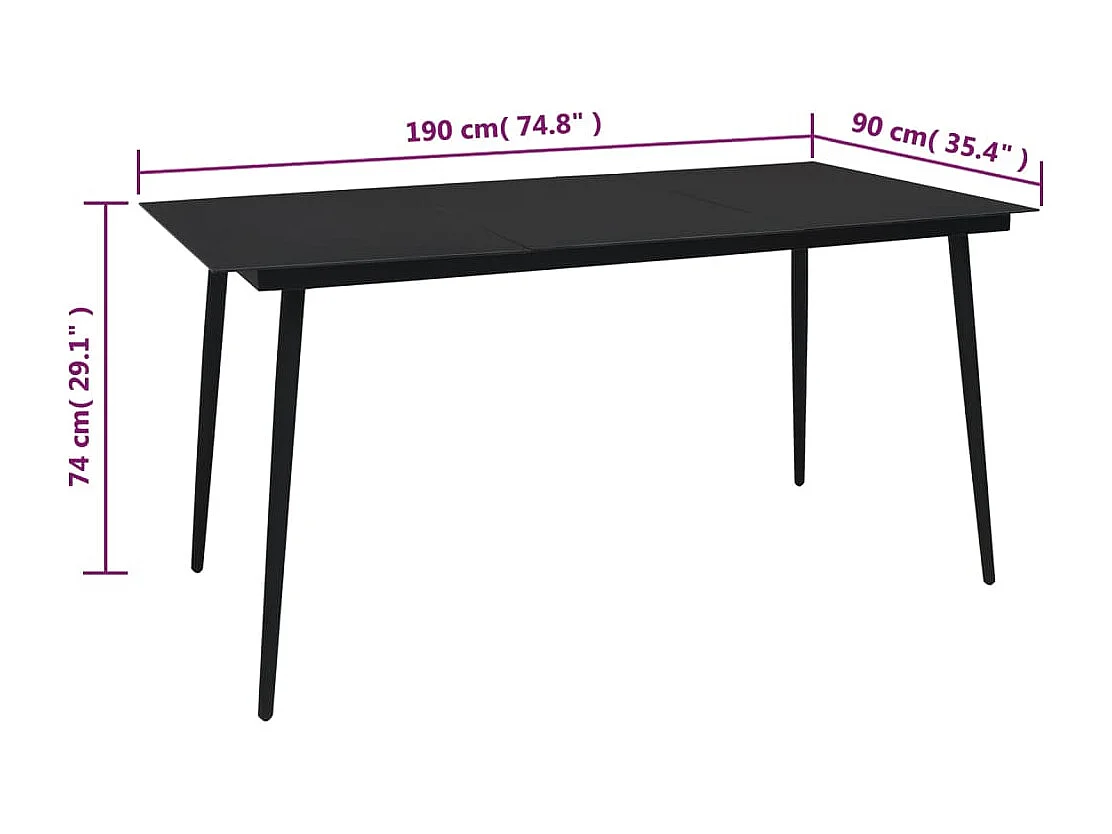 7-delige Tuinset PVC-rattan zwart