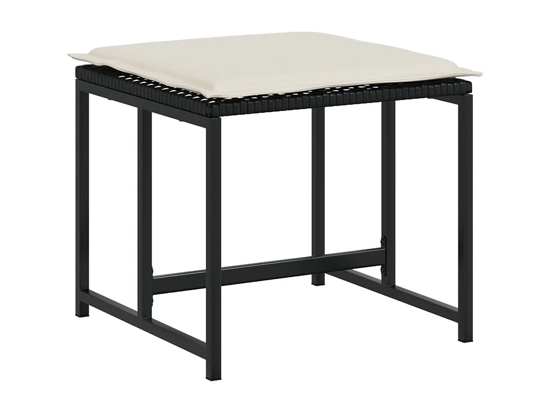 Ensemble à manger de jardin 11 pcs coussins noir résine tressée