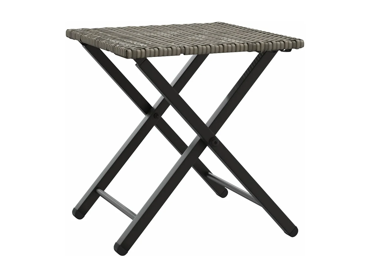 Ensemble à manger de jardin 5 pcs pliable gris résine tressée