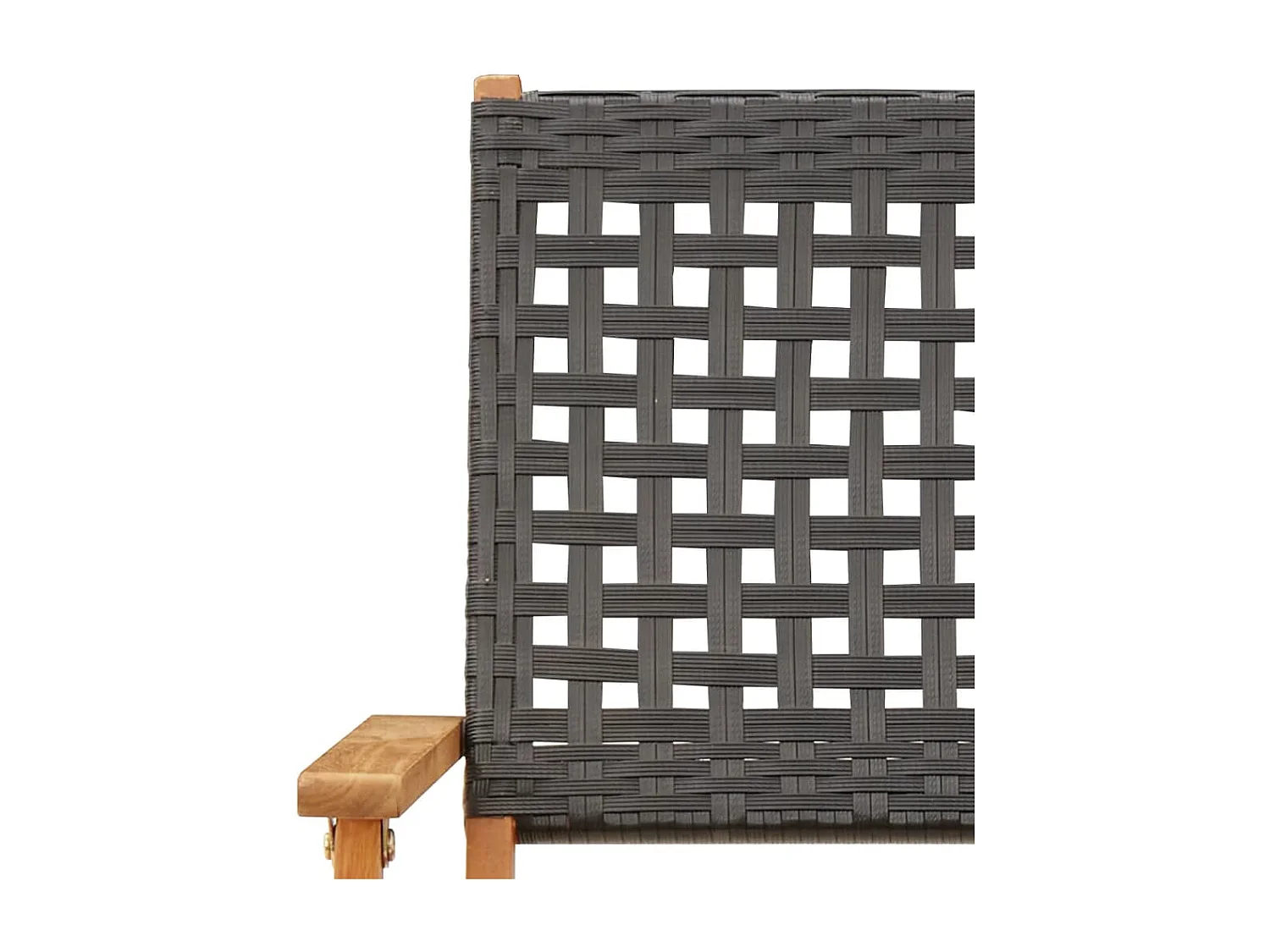 Set da Bistrot 3 pz Nero in Polyrattan e Legno Massello