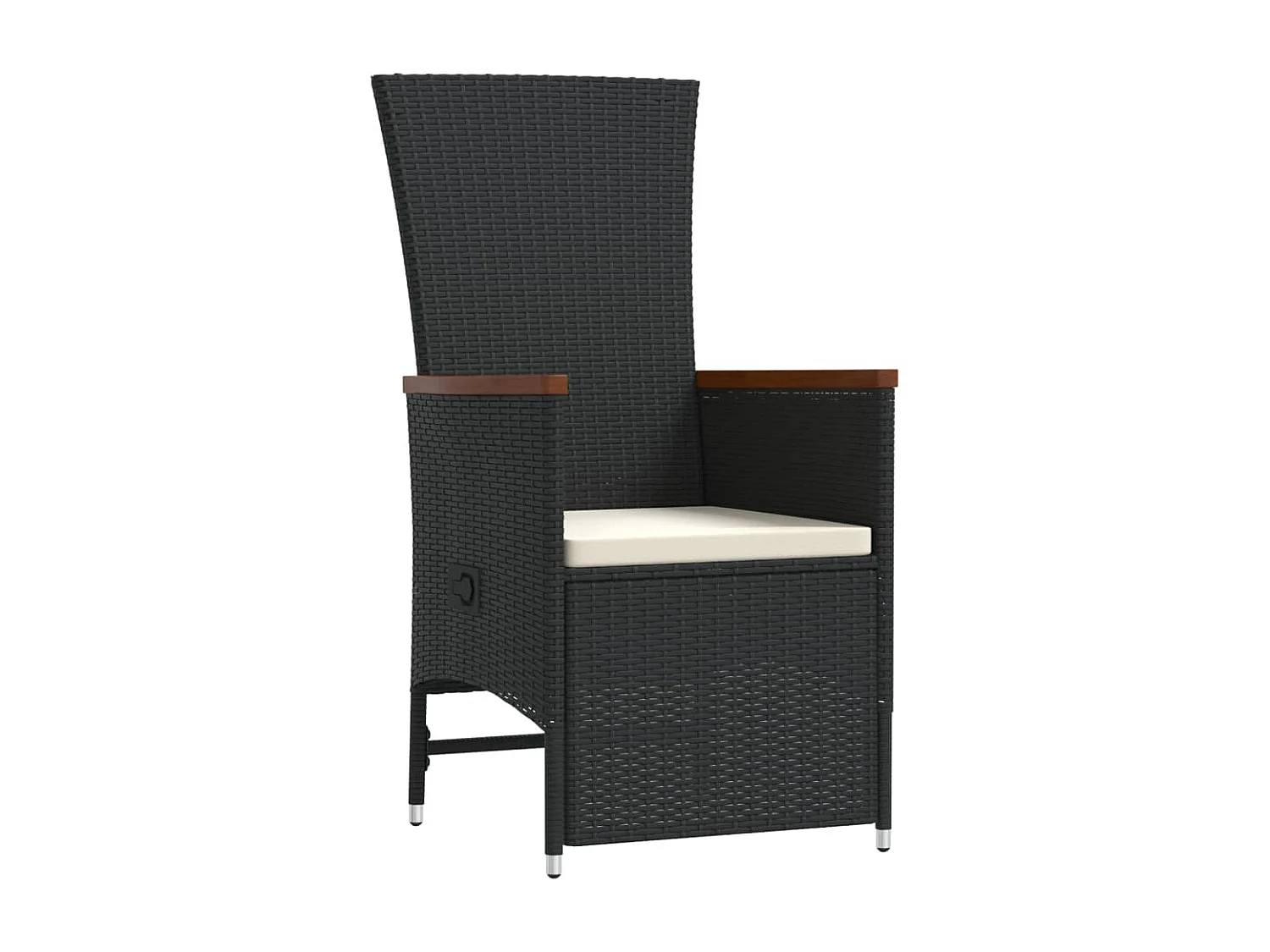 Set da Pranzo da Giardino 11 pz con Cuscini in Polyrattan Nero