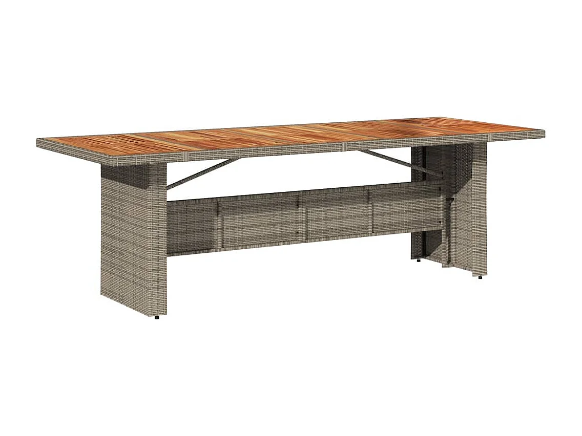 9-tlg. Garten-Essgruppe mit Kissen Grau Poly Rattan