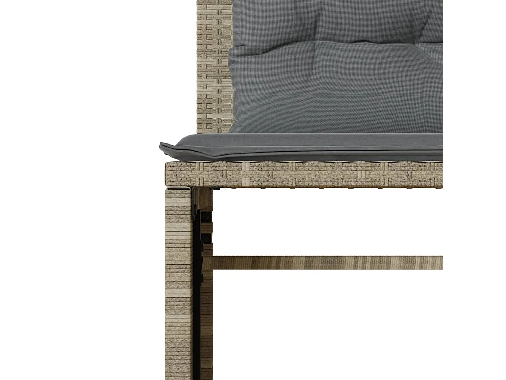 Set Divano da Giardino 4pz con Cuscini Grigio Chiaro Polyrattan