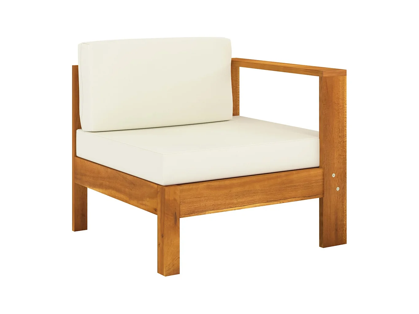 Set Divani Giardino 10 pz Cuscini Bianco Crema Legno d'Acacia