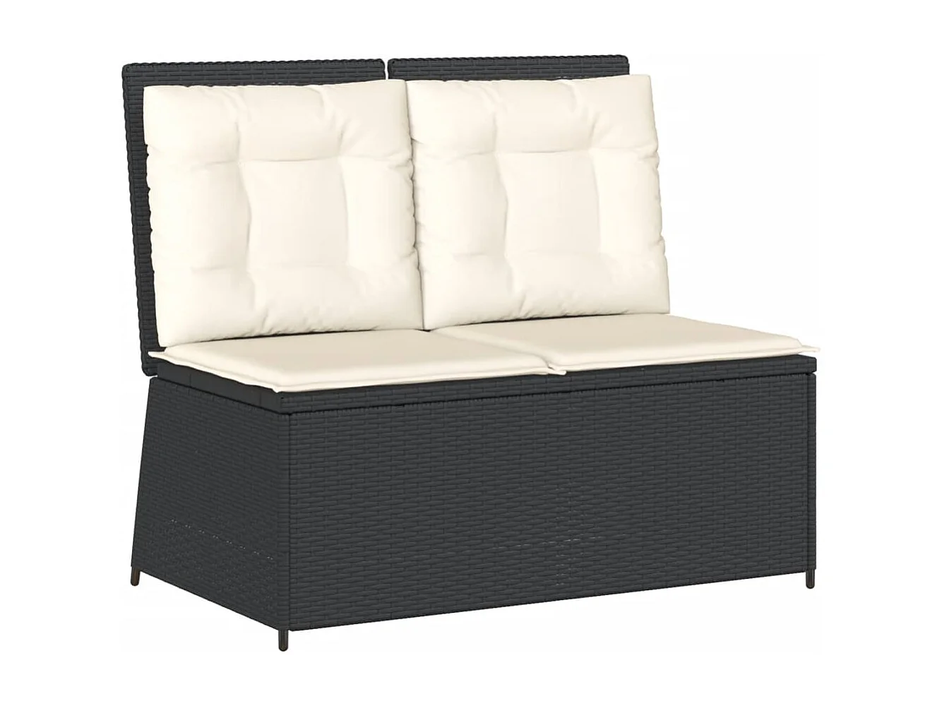 Set Salotto da Giardino con Cuscini 7pz Nero Polyrattan