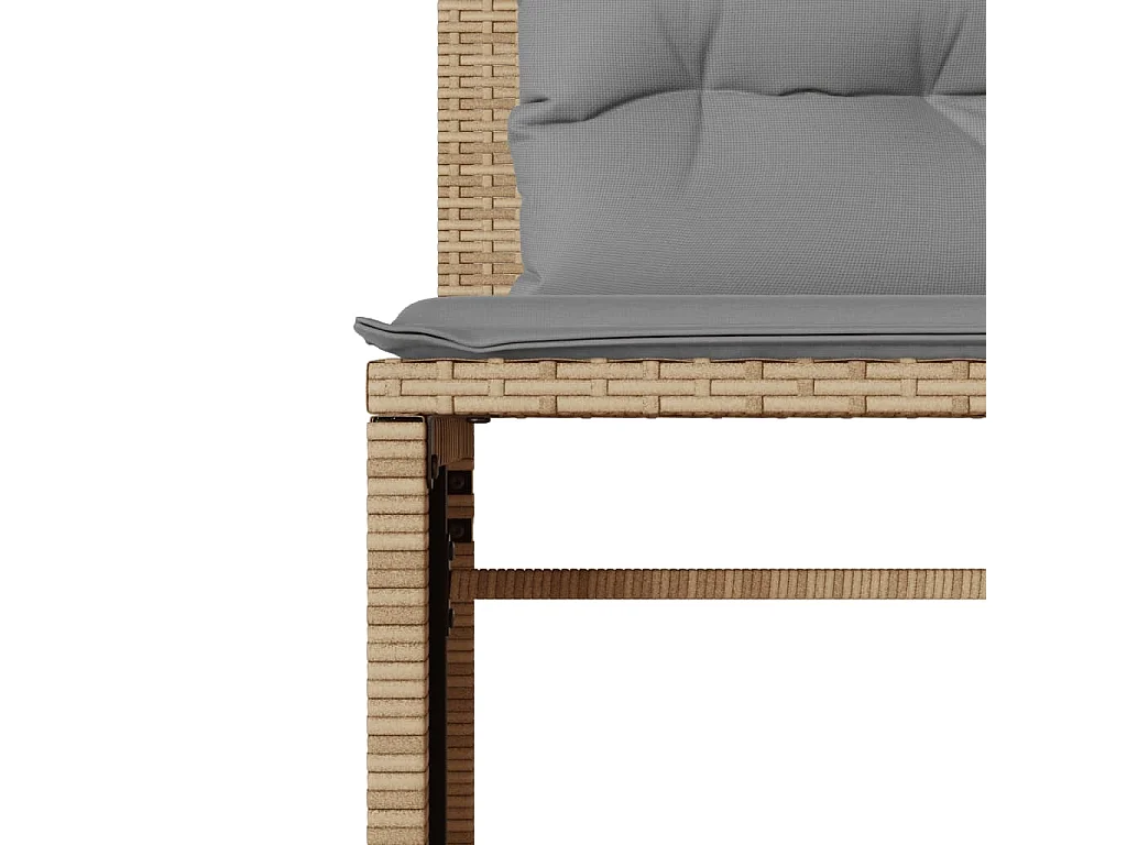 Set Divano da Giardino 4 pz con Cuscini Beige in Polyrattan