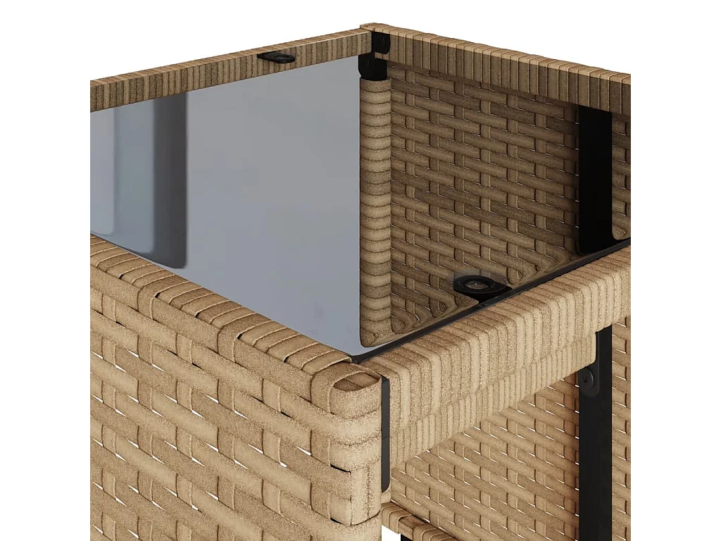 Set Divano da Giardino 4 pz con Cuscini Beige in Polyrattan