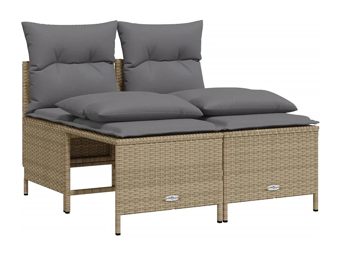 Salon de jardin avec coussins 5 pcs beige résine tressée