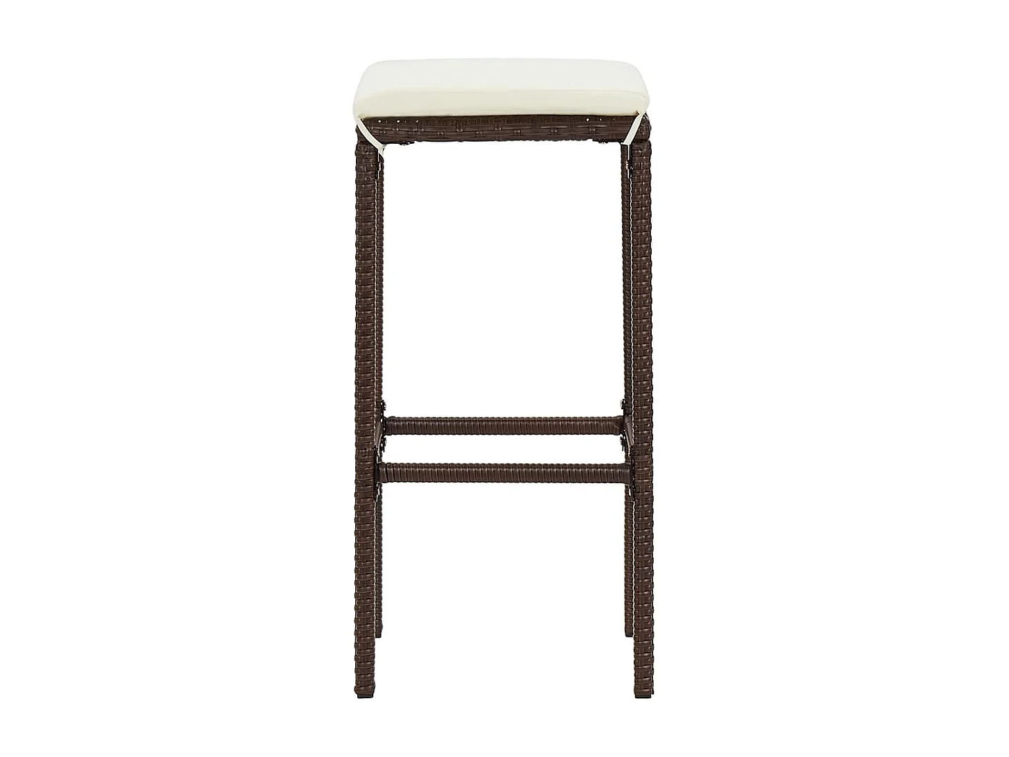 Ensemble de bar de jardin 5 pcs marron bois massif acacia rotin